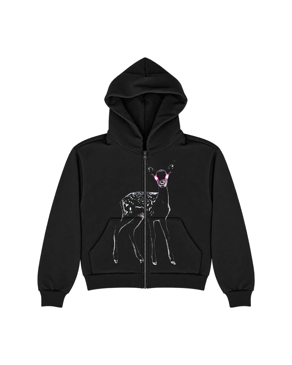 North West N0RTH4EVR Fawn Cropped Zip Hoodie Black