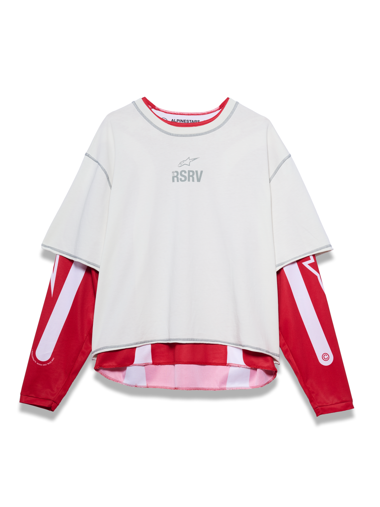 Alpinestars RSRV Hybrid Ls Jersey - Off White Red