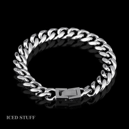 Miami Cuban Link 10mm Białe Złoto - IcedStuff