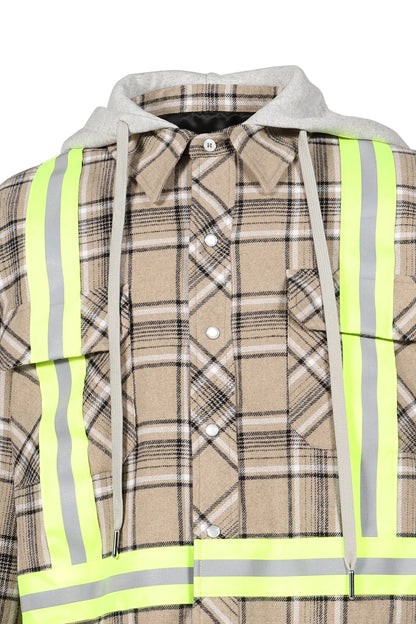 AWGE Workwear Jacket 1 – Brązowa Kurtka Robocza w Kratę