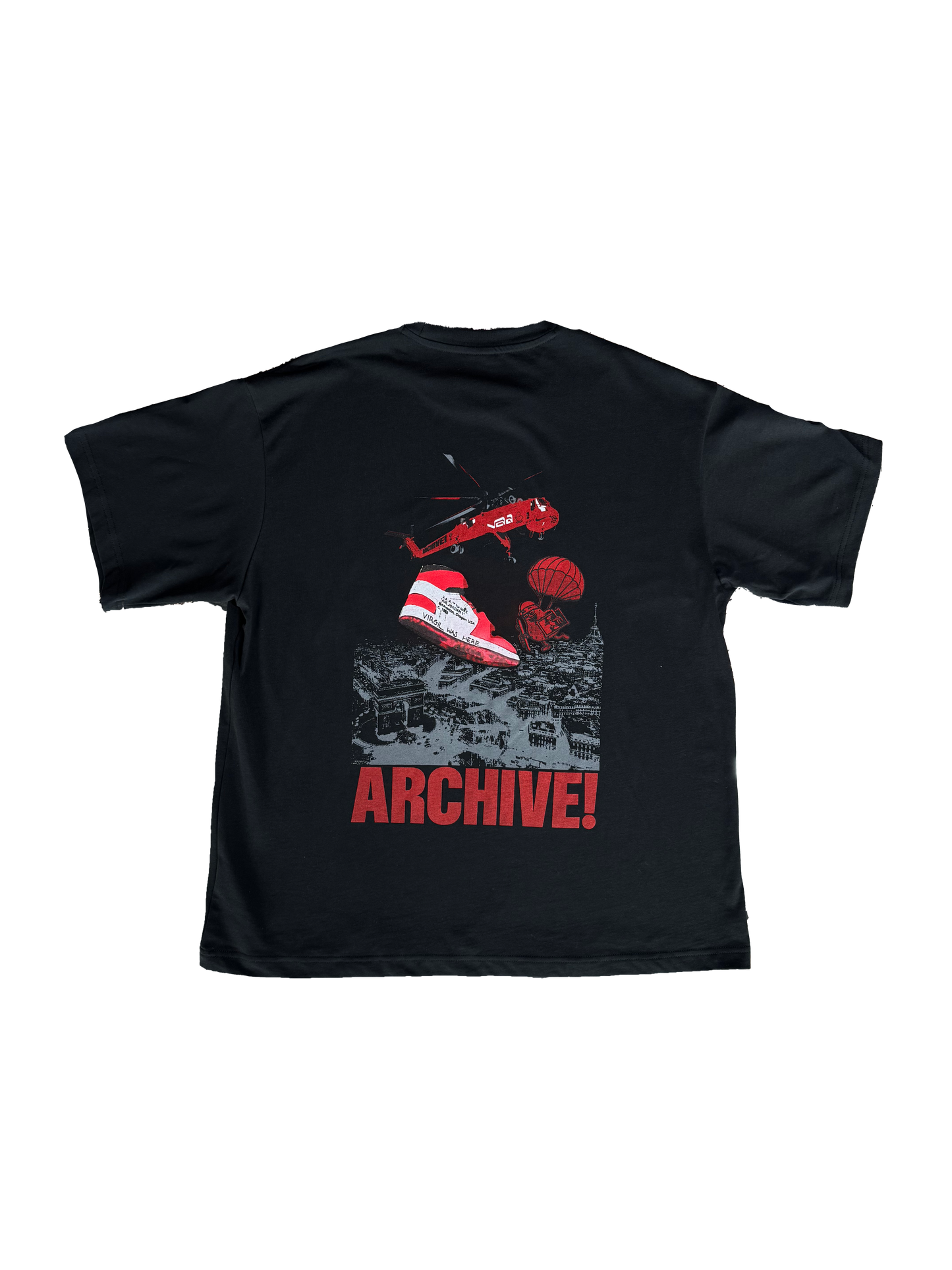 Nike Custom Tee Jordan 1 Chicago Off-White Black For Virgil Abloh Archive