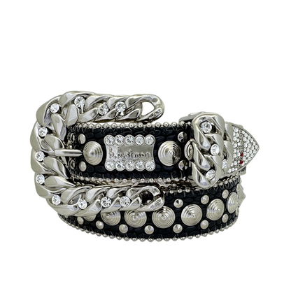 B.B. Simon Skinny Curb Spiral -Silver/Clear