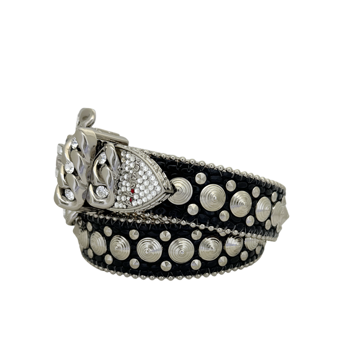 B.B. Simon Skinny Curb Spiral -Silver/Clear