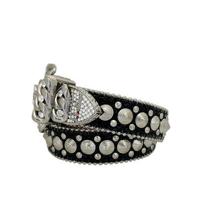 B.B. Simon Skinny Curb Spiral -Silver/Clear