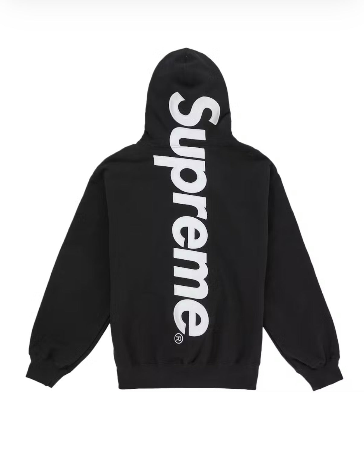 Supreme Satin Applique Hooded Sweatshirt(SS26) Black
