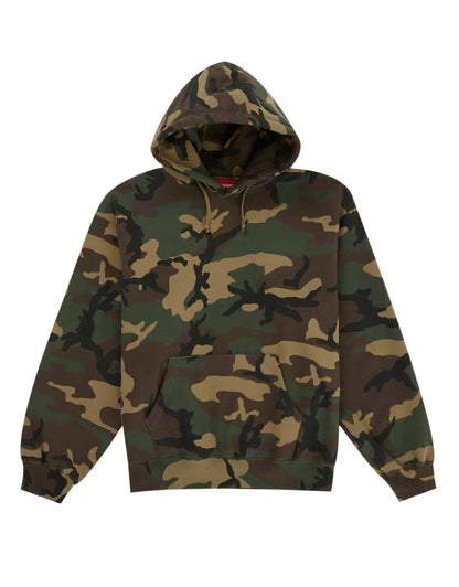 Supreme Satin Applique Hooded Sweatshirt (SS26) Woodland Camo