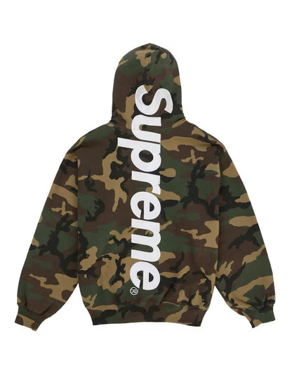 Supreme Satin Applique Hooded Sweatshirt (SS26) Woodland Camo