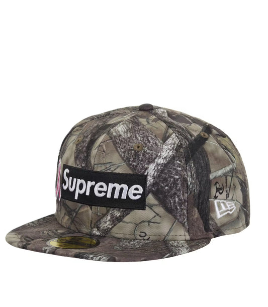 Supreme Breast Cancer Awarness Box Logo New Era Cap Woodland Camo