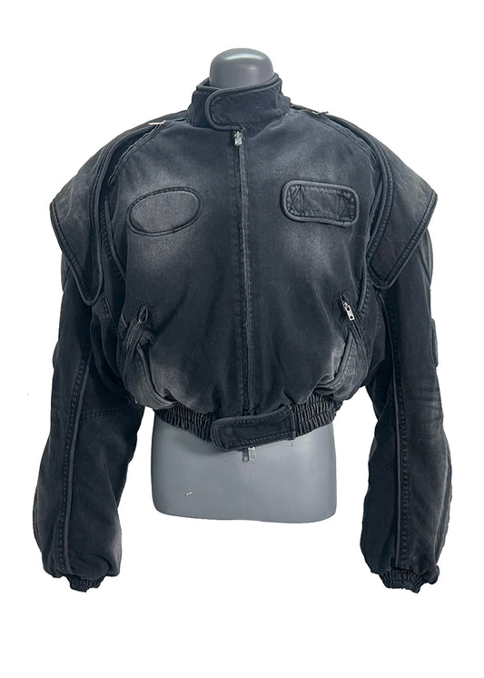 Juun.J Black Denim Racing Down Rider