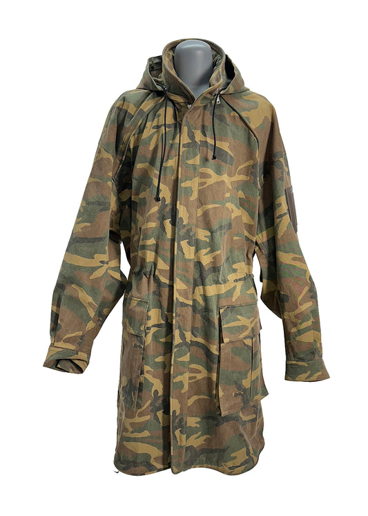 Juun.J Beige-Washed Camouflage Long Coat