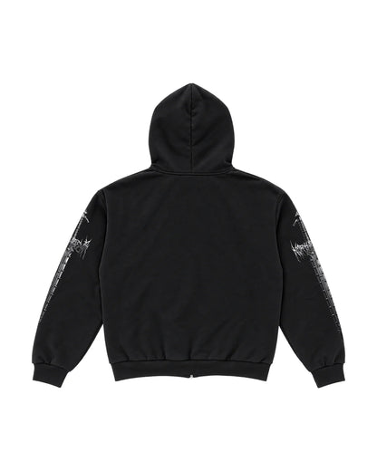 North West N0RTH4EVR Cathedral Zip Hoodie Black