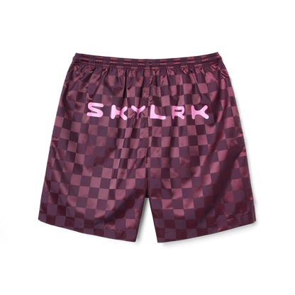 Skylrk Checker Short - Plum