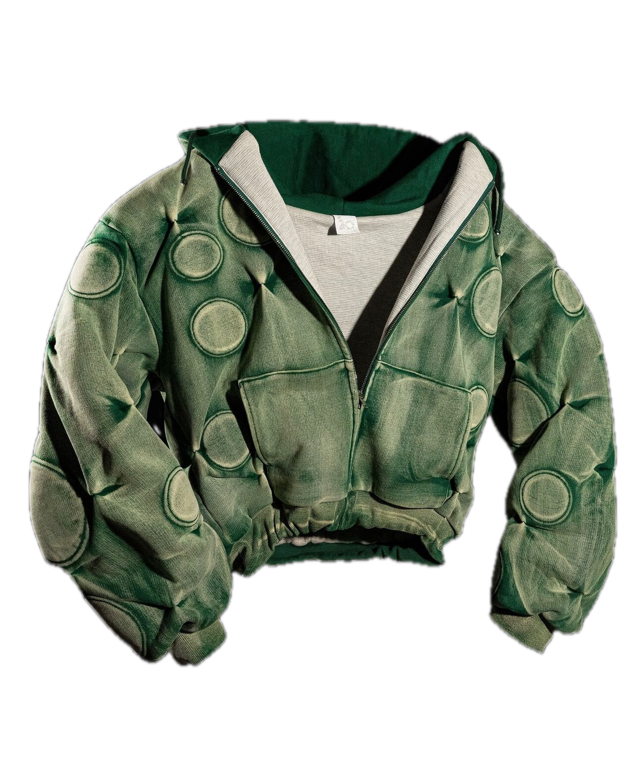 Bad Son ‘Oxygen’ Padded Zip-Up Hoodie Green