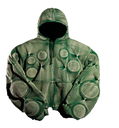 Bad Son ‘Oxygen’ Padded Zip-Up Hoodie Green