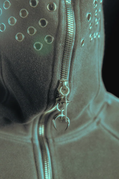 Thug Club Bulk Shoulder Gladiator Zip-Up Hoodie Charcoal