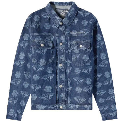 Billionaire Boys Club DIAMONDS &amp; DOLLARS PRINTED DENIM JACKET