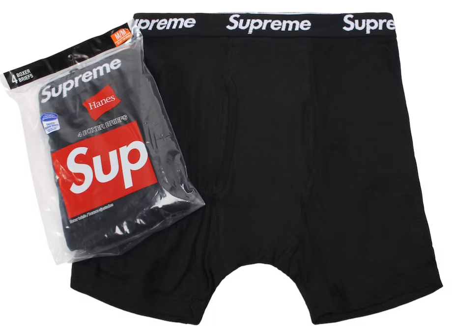 Supreme Hanes Boxer Briefs Black (1 Pc)