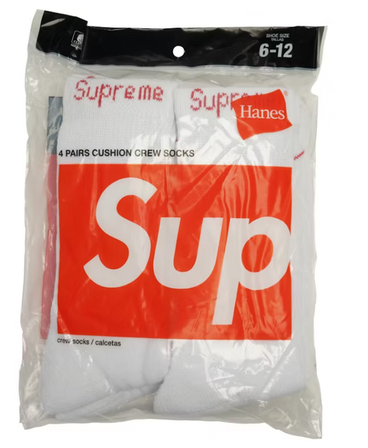 Supreme Hanes Crew Socks White (1 Pc)