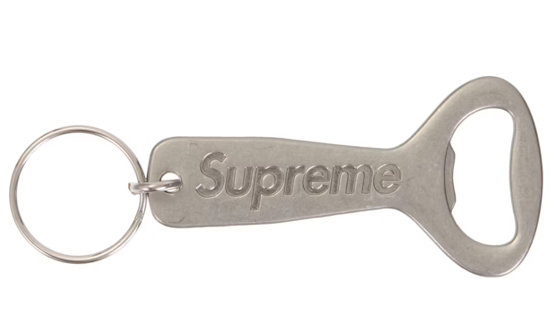 Supreme Bottle Opener Keychain Silver