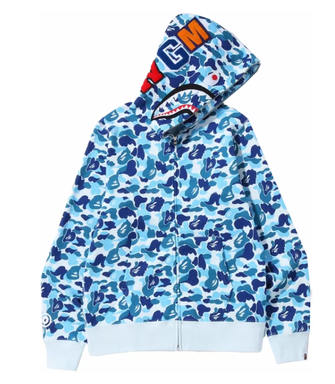 BAPE ABC Camo Shark Full Zip Hoodie Blue