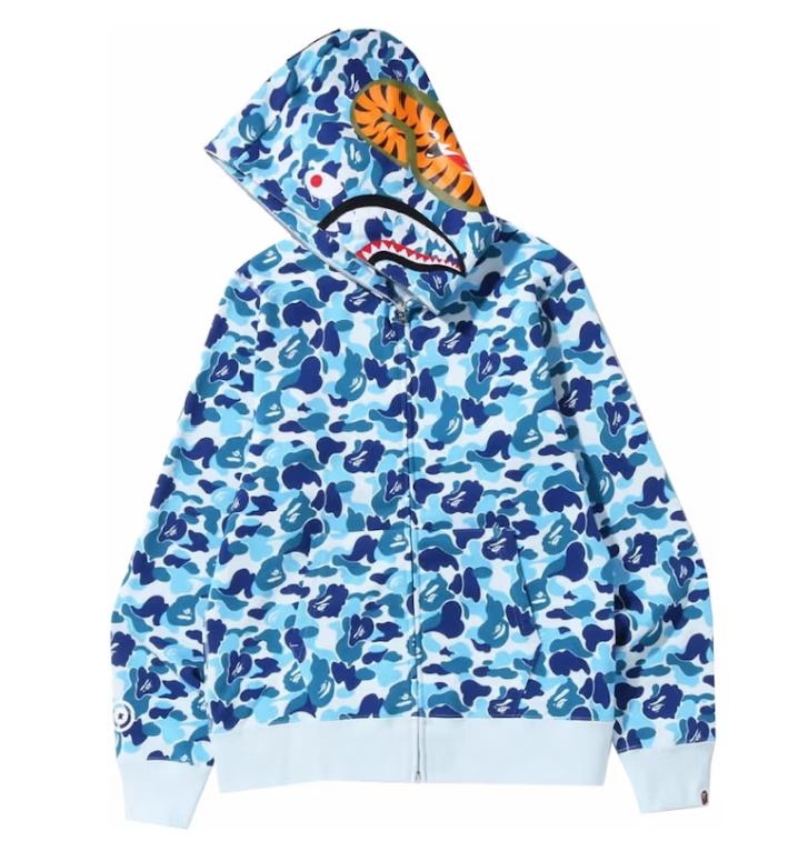 BAPE ABC Camo Shark Full Zip Hoodie Blue