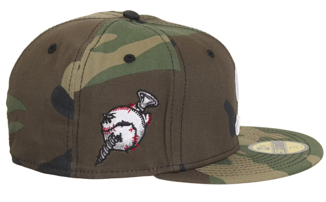 Supreme Screw Ball S Logo New Era 59Fifty Fitted Hat Woodland Camo