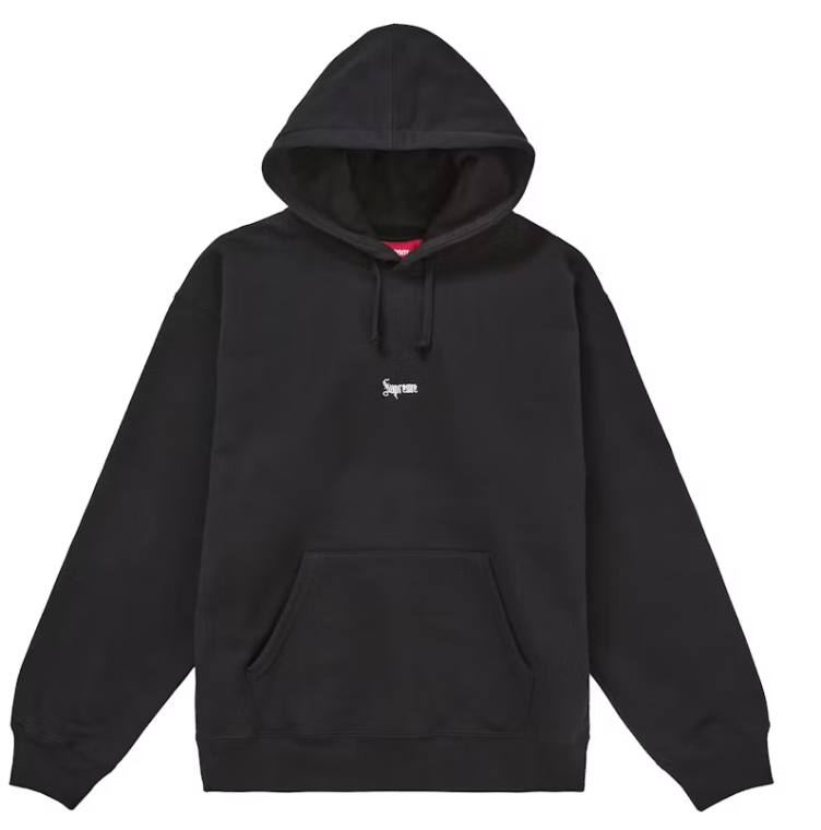 Supreme Micro Logo Hooded Sweatshirt Black