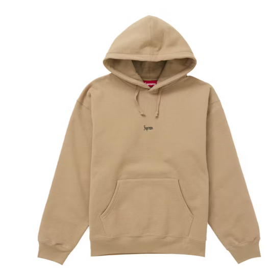 Supreme Micro Logo Hooded Sweatshirt Light Tan