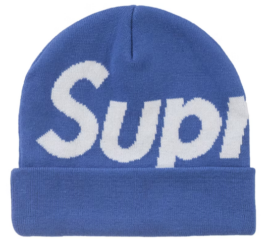 Supreme Big Logo Beanie Blue