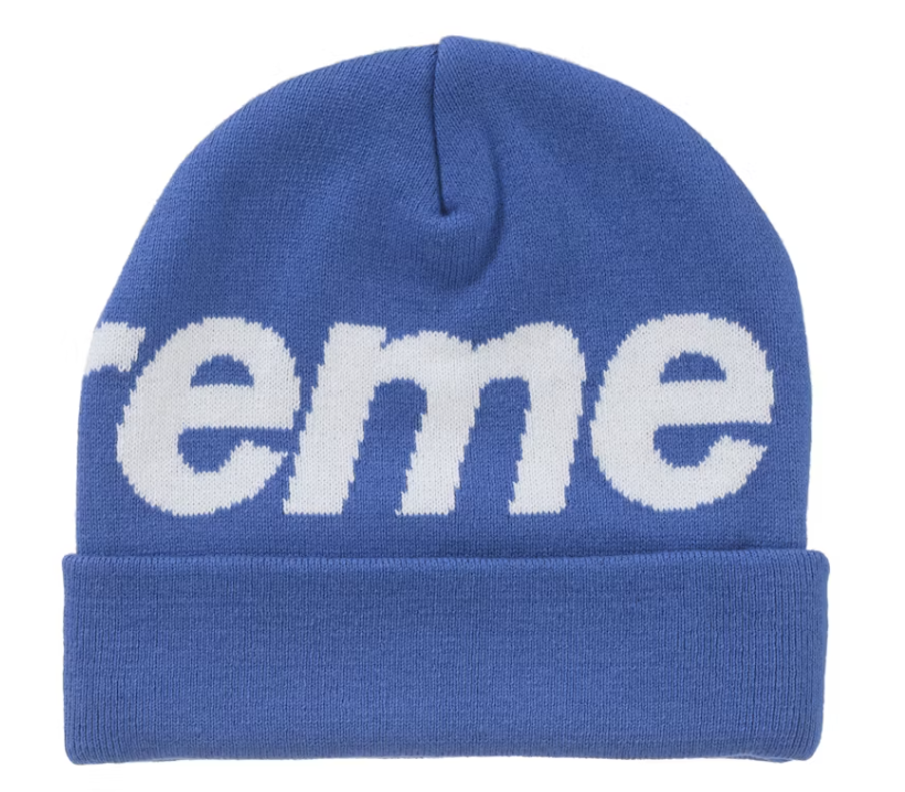 Supreme Big Logo Beanie Blue