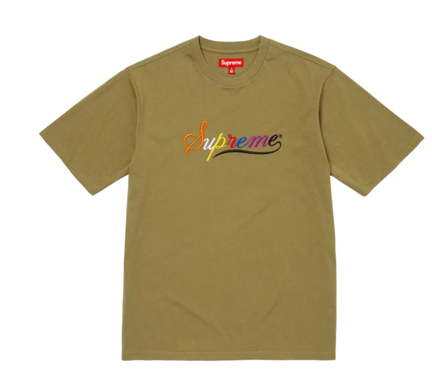 Supreme Cursive S/S Top Dusty Olive