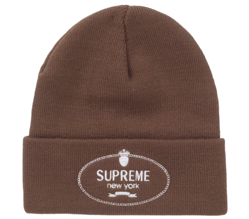 Supreme Crest Beanie Brown