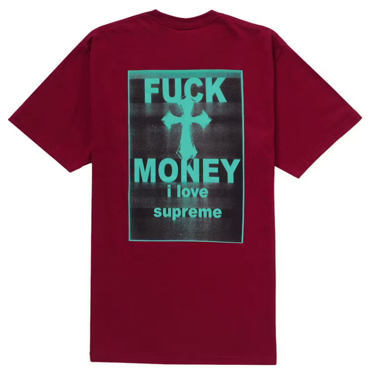 Supreme Fuck Money Tee Cardinal