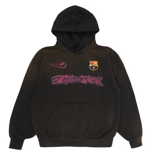 Travis Scott x Nike x FC Barcelona Spray Logo Hoodie Black