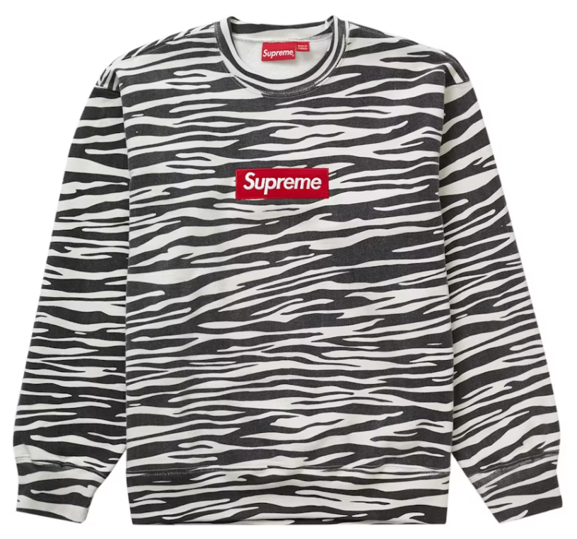 Supreme Box Logo Crewneck Zebra