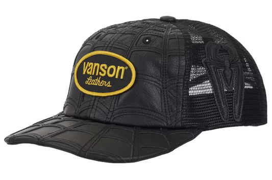 Supreme Vanson Leathers Spider-Man Mesh Back 6-Panel Hat Black