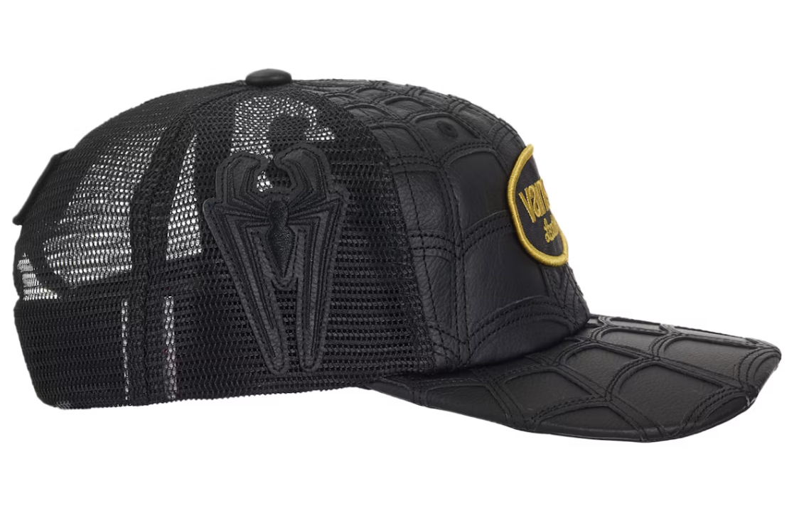 Supreme Vanson Leathers Spider-Man Mesh Back 6-Panel Hat Black
