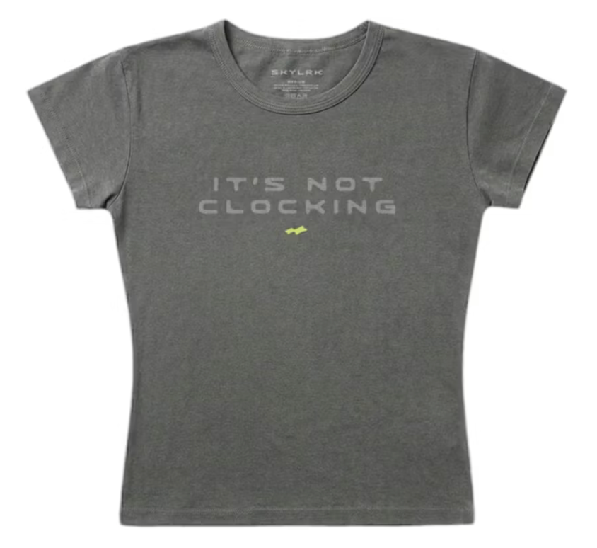 SKYLRK Justin Bieber Women's It's Not Clocking Baby Tee
