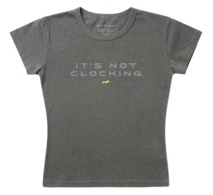 SKYLRK Justin Bieber Women's It's Not Clocking Baby Tee