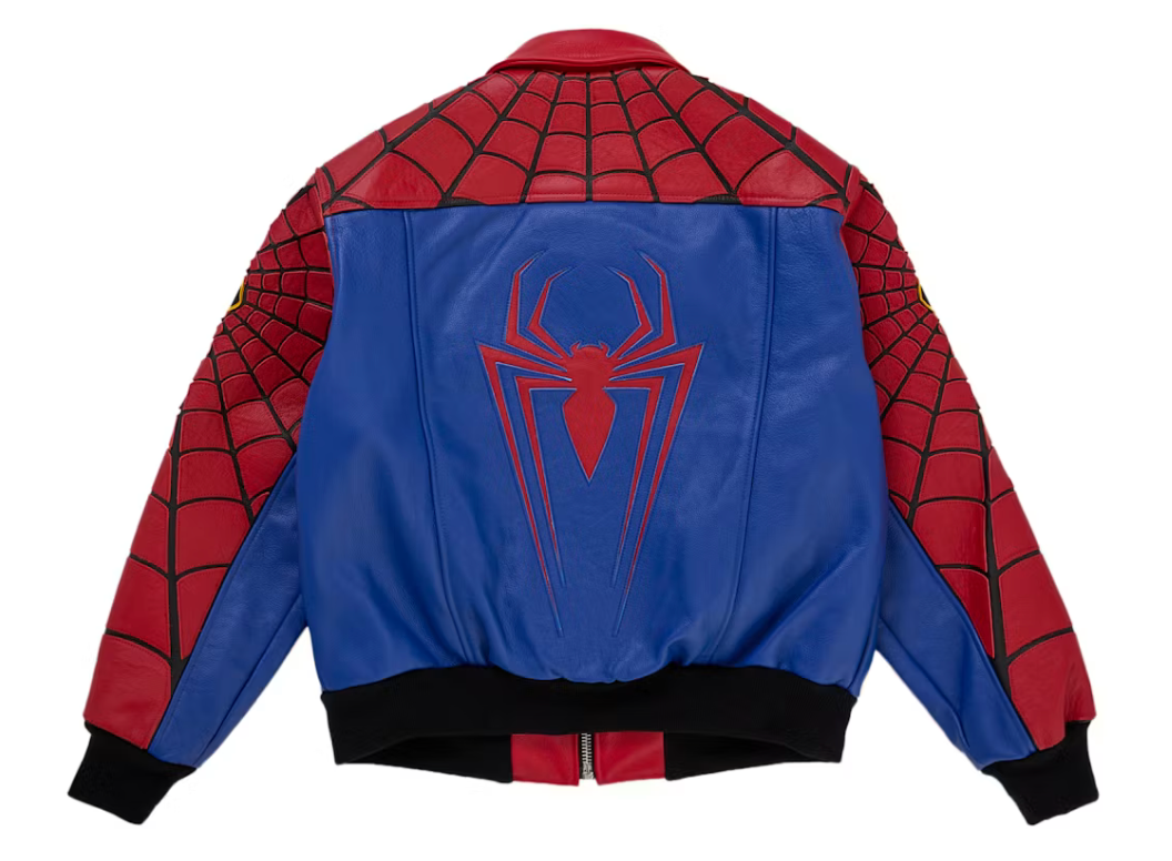 Supreme Vanson Leathers Spider-Man Jacket Blue Red