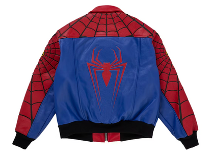 Supreme Vanson Leathers Spider-Man Jacket Blue Red