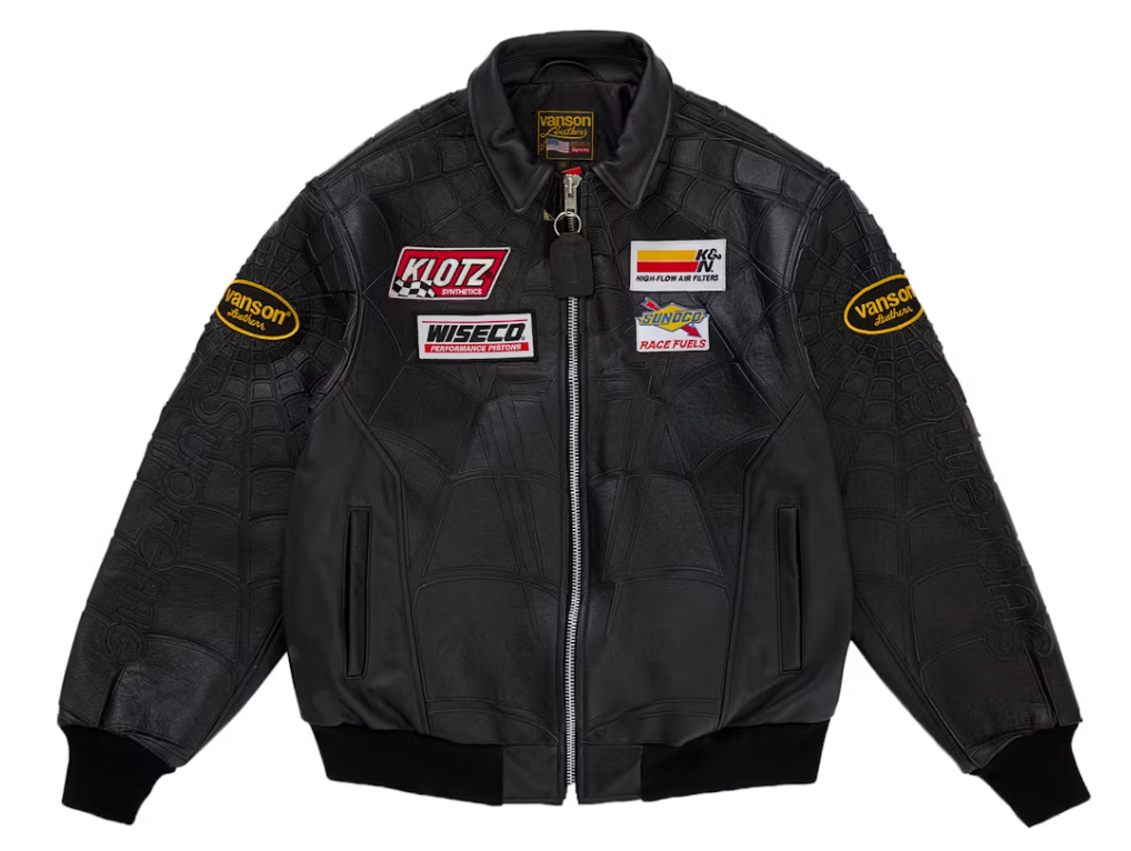 Supreme Vanson Leathers Spider-Man Jacket Black