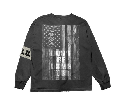 AWGE Don't Be Dumb Tour Rhinestone Flag Long Sleeve
