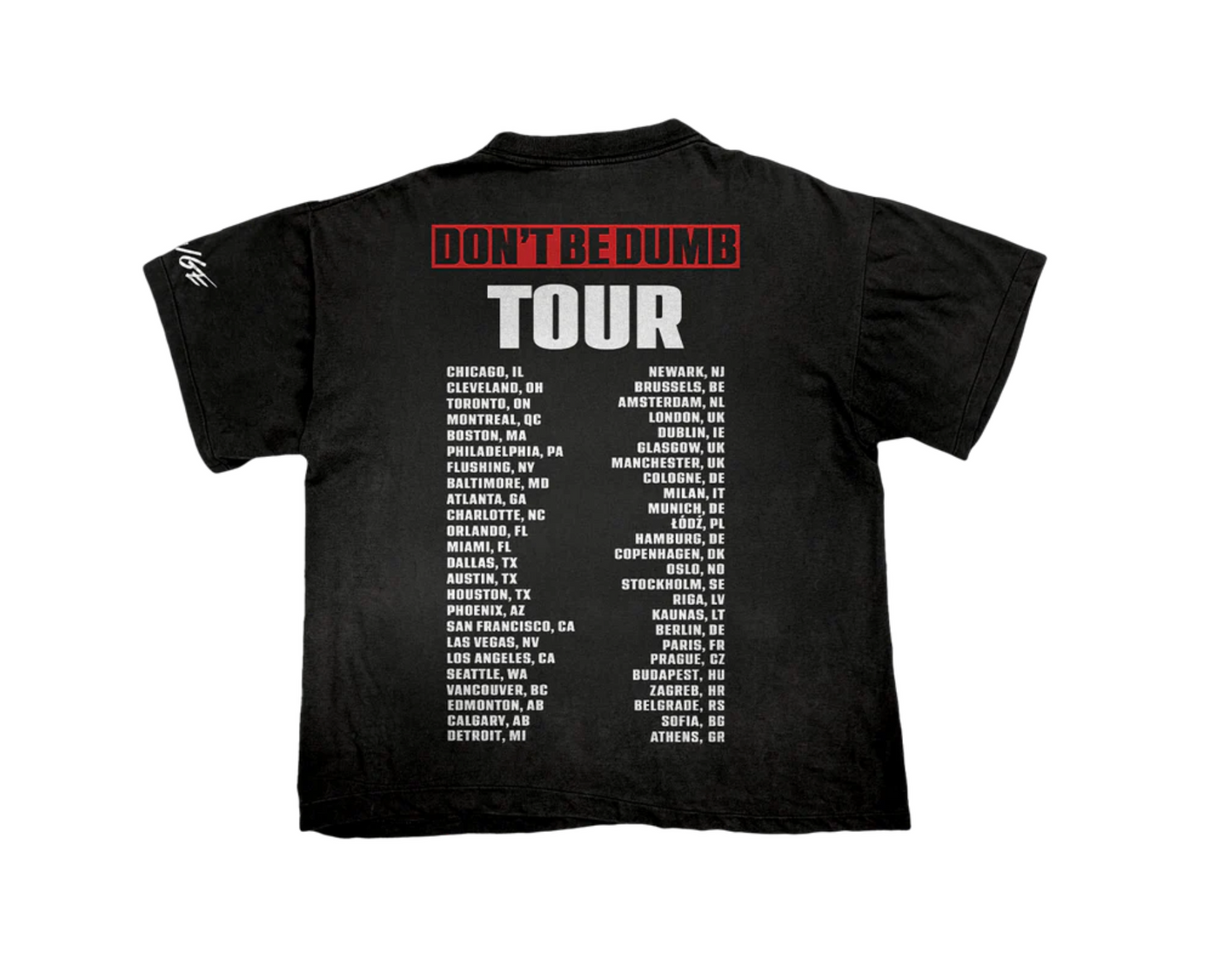 AWGE Don't Be Dumb Tour SMILEY DATEBACK T-SHIRT