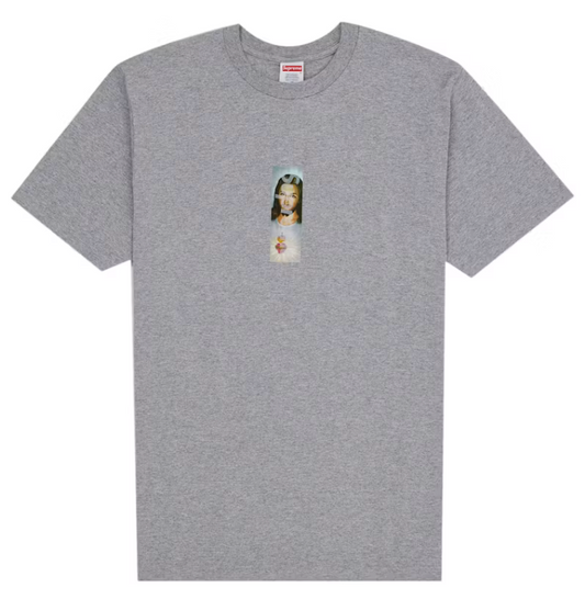 Supreme Prayer Card Box Logo Tee Heather Grey