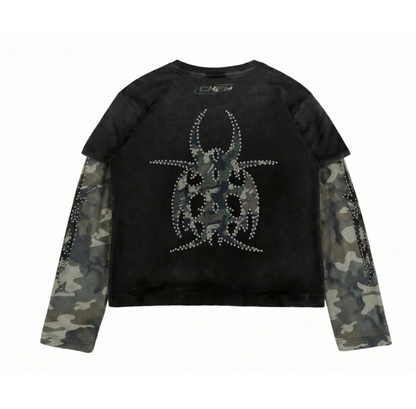 Chew Forever Black Camo Silver Studded Roach Longsleeve