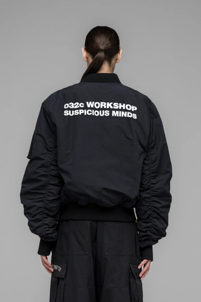 032c "SUSPICIOUS MINDS" BOMBER JACKET BLACK