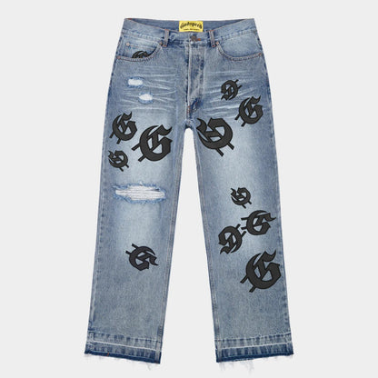 Godspeed Scattered GS Logo Denim Blue Wash