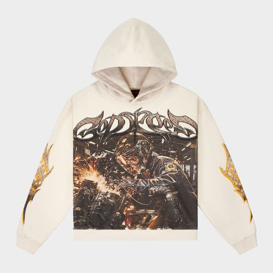 Godspeed Steel Sharpens Steel Hoodie Bone