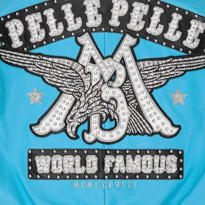 Pelle Pelle Women's World Famous Leather Jacket Tint Blue White